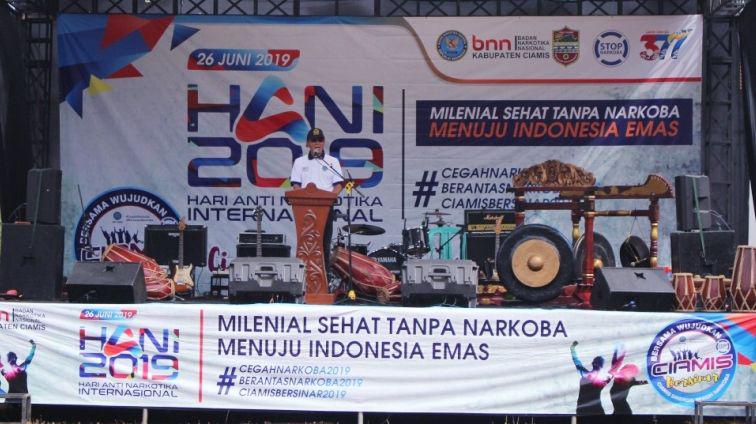 BNNK Ciamis Gelar Peringatan HANI 2019 “Generasi Milenial Sehat Tanpa Narkoba Menuju Indonesia Emas”