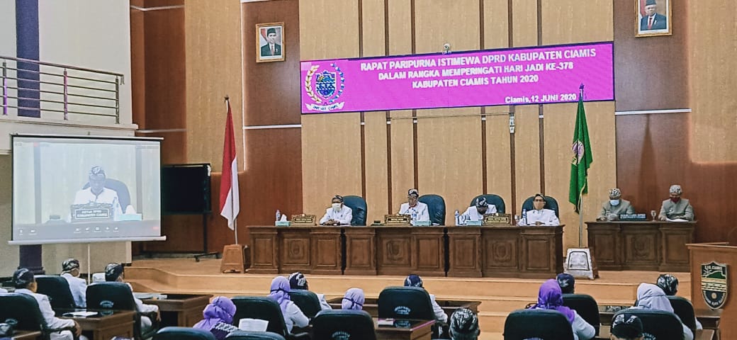 Rapat Paripurna Istimewa Hari Jadi Ciamis dilakukan Secara Virtual