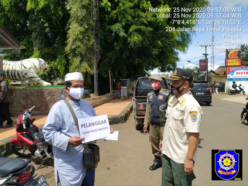 Tegakan Disiplin Penggunaan Masker, Satpol PP Ciamis Gelar Operasi Yustisi