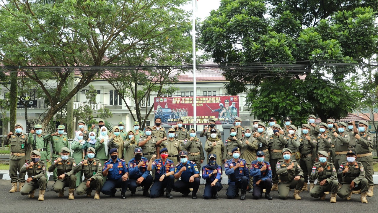 Peringati HUT Satpol PP, Satlinmas dan Damkar tahun 2021, Kasatpol PP Ciamis Ajak Perkuat Tugas yang Tegas Namun Tetap Humanis