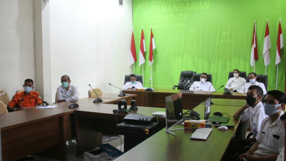 Bupati Ciamis Hadiri Rapat Komite Kebijakan Penanganan Covid-19 Dan Pemulihan Ekonomi Jabar Secara Virtual