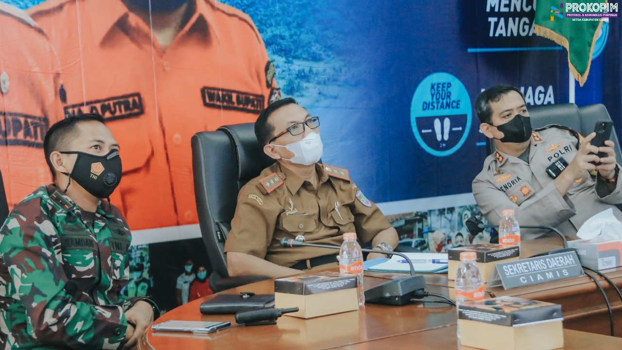 Pemkab Ciamis Ikuti Rakor Komite Kebijakan Penanganan Covid-19 bersama Pemprov Jawa Barat