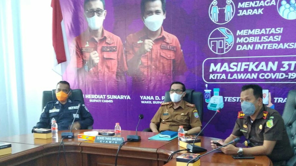 Rakor Komite Penanganan Covid- 19, Kabupaten Ciamis Masih Berada di Zona Risiko Tinggi