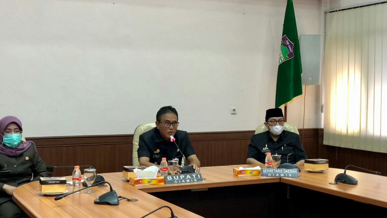 Bupati Ciamis Tutup Diklatsar CPNS Golongan III Angkatan 3 dan 4 Kabupaten Ciamis Tahun 2021 Secara Virtual