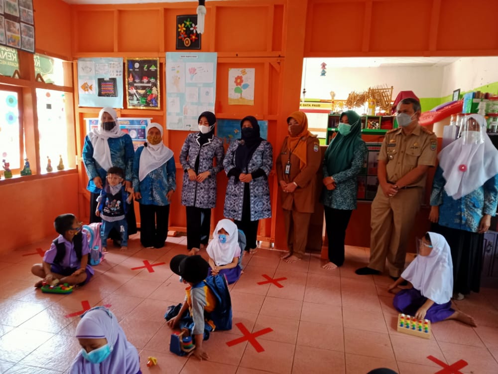 Monitoring Pembelajaran Tatap Muka, Bunda PAUD Ciamis Fokus Penerapan Prokes
