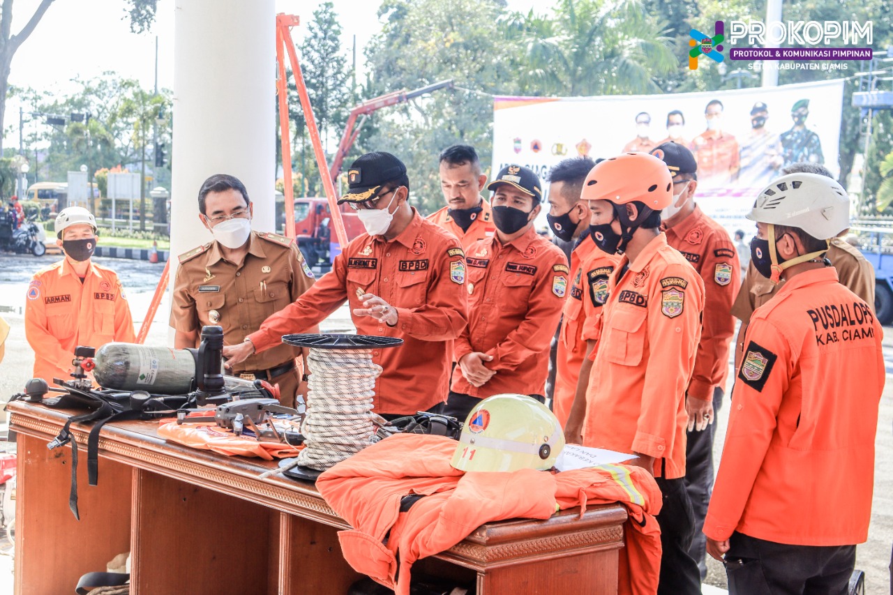 Hadapi Potensi Bencana Alam, Bupati Ciamis Pimpin Apel Siaga Bencana Tahun 2021
