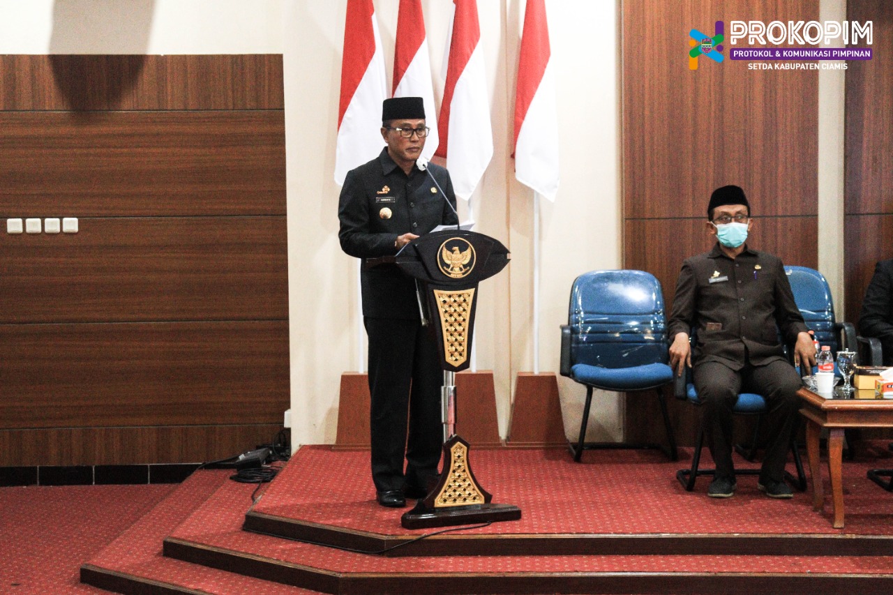 Bupati Ciamis Ikuti Rapat Paripurna DPRD Bahas Raperda APBD Tahun 2022