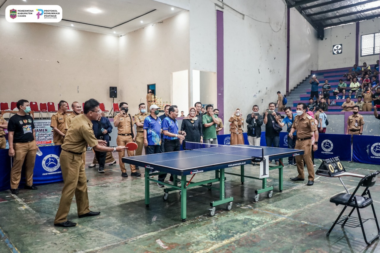 Buka Kejuaraan Tenis Meja, Bupati Ciamis Harapkan Cetak Atlit ASN Berkualitas