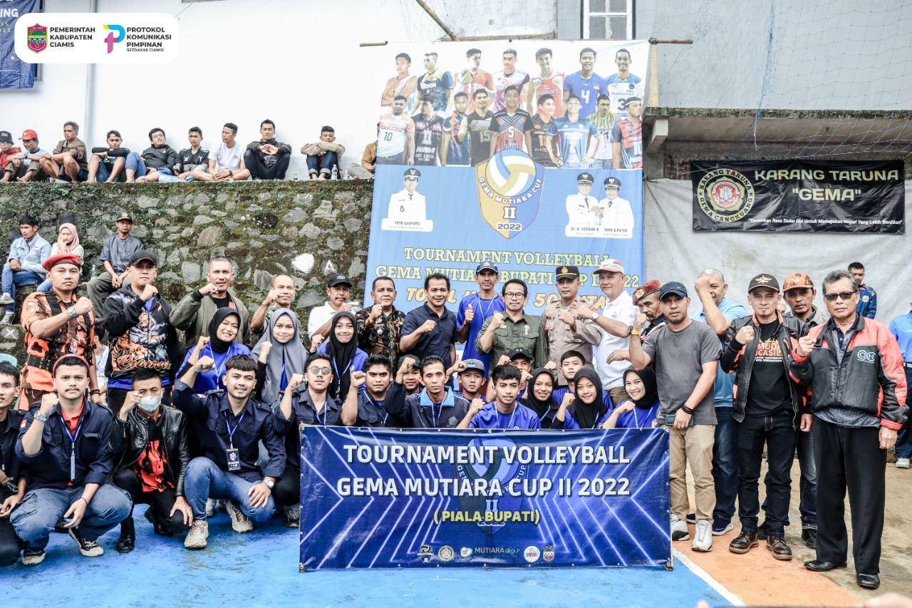 Wakil Bupati Ciamis Buka Secara Resmi Tournament Volleyball Bupati Cup ke-2 di Desa Ciomas Kecamatan Panjalu