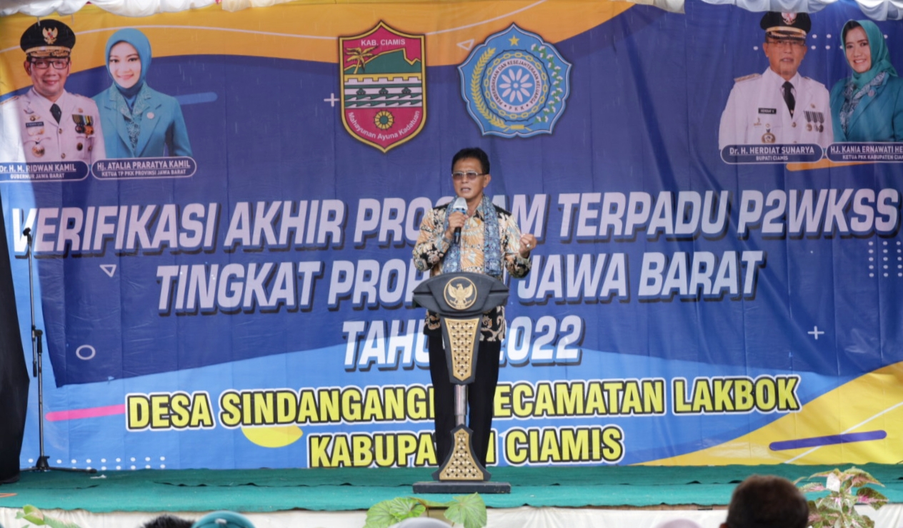 Akhir Verifikasi Program Terpadu P2WKSS Desa Sindangangin Kec. Lakbok 2022, Bupati Akui Program Telah Berhasil Bawa Perubahan.